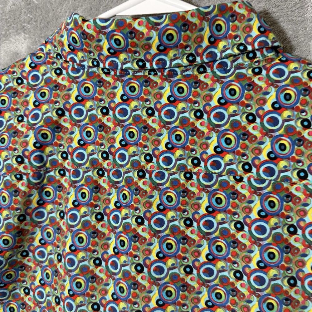 Cremieux Premium Denim Shirt 2XB Polka Dot Long Sleeve Collared Button Abstract - Picture 4 of 8